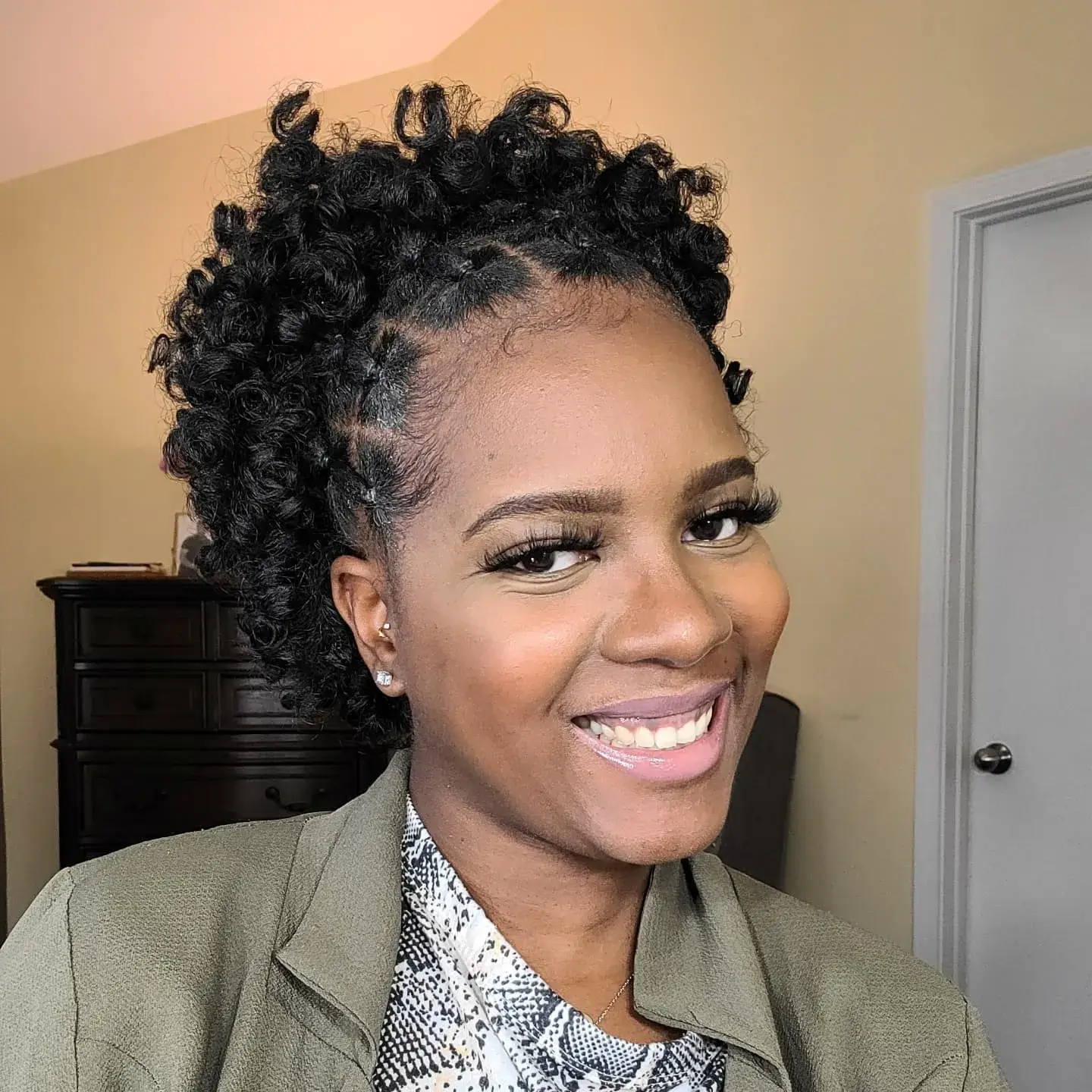 Defined Curly Pin Updo