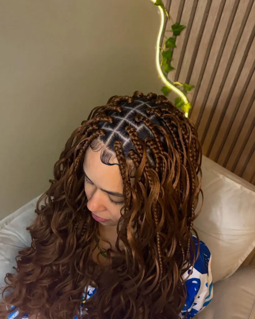 Defined Parting Curl Braids
