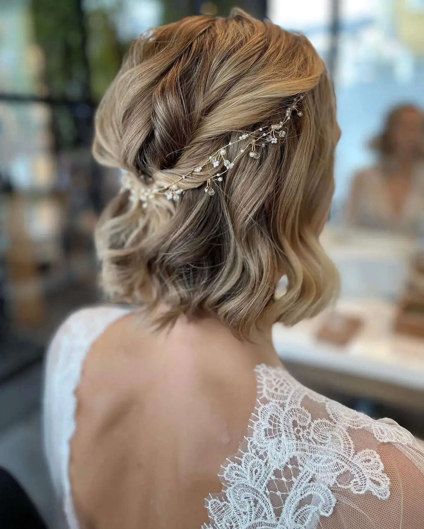 Delicate Beaded Bridal Updo