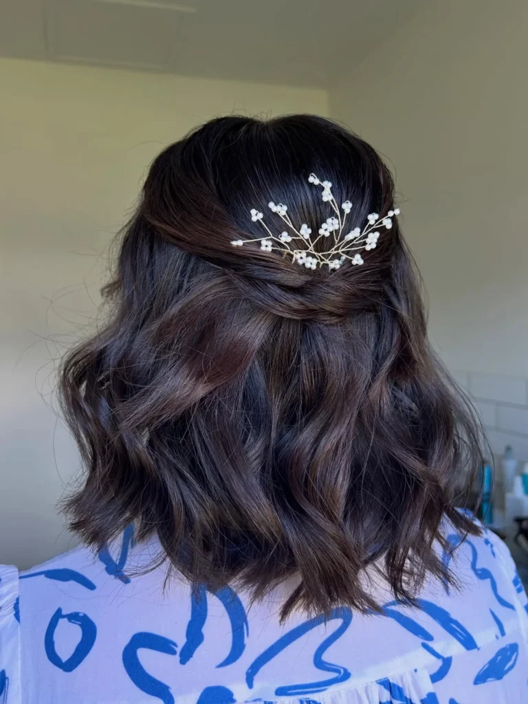 Delicate Hair Vine Half-Up Updo