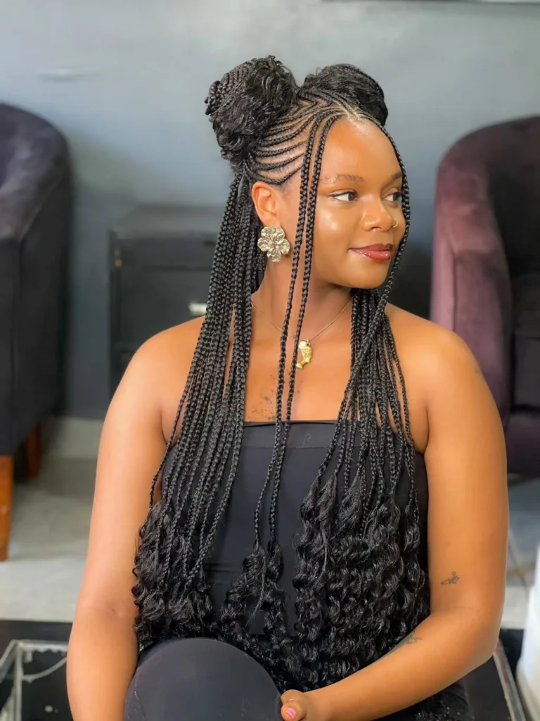 Double Bun Boho Braids