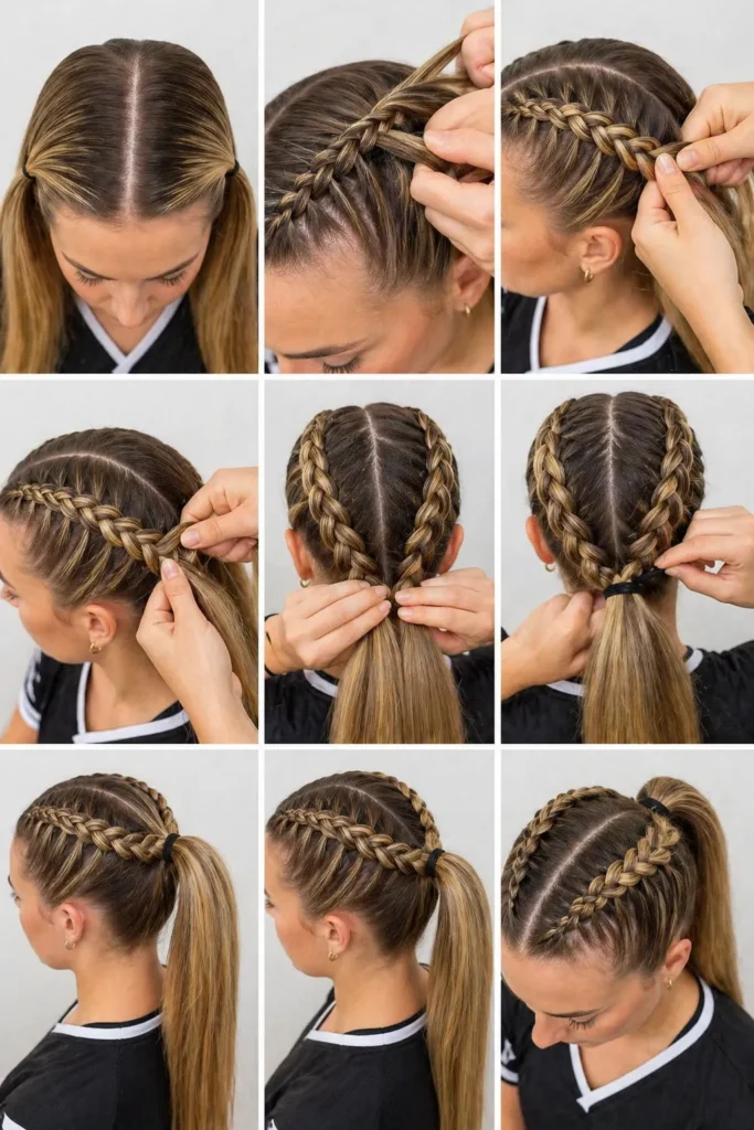 Double Dutch Braided Ponytail tutorial