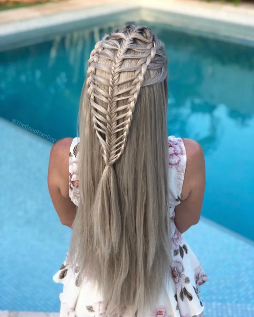 Double Fishtail Half Up