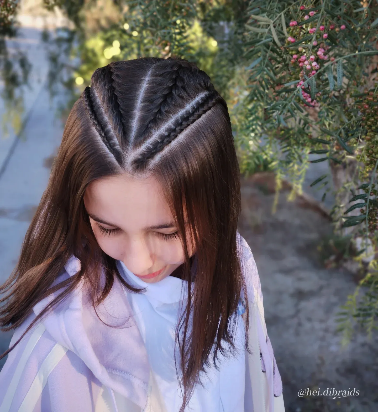 Double V Shaped Cornrows