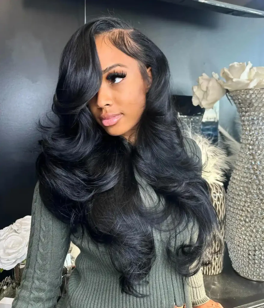 Dramatic Swoop Layered Glam Curls
