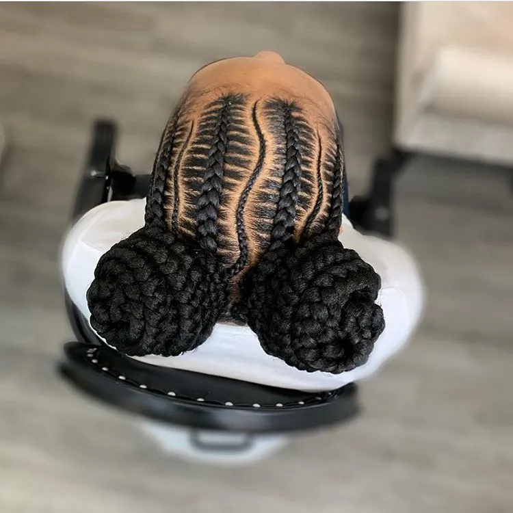 Dual Braided Low Buns