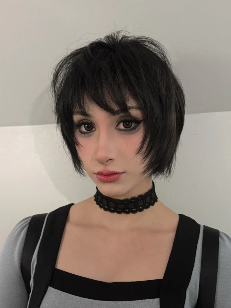 Edgy Black Shag Bob