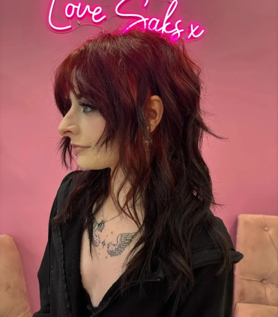 Edgy Cherry Wolf Cut