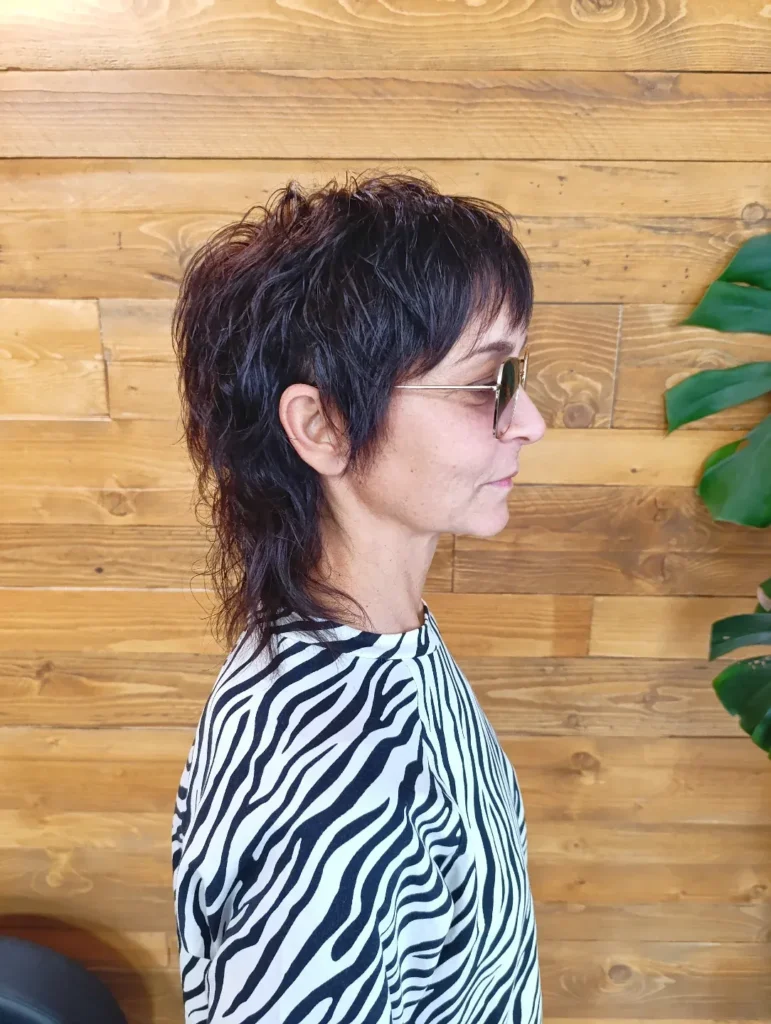 Edgy Raven Mullet Shag