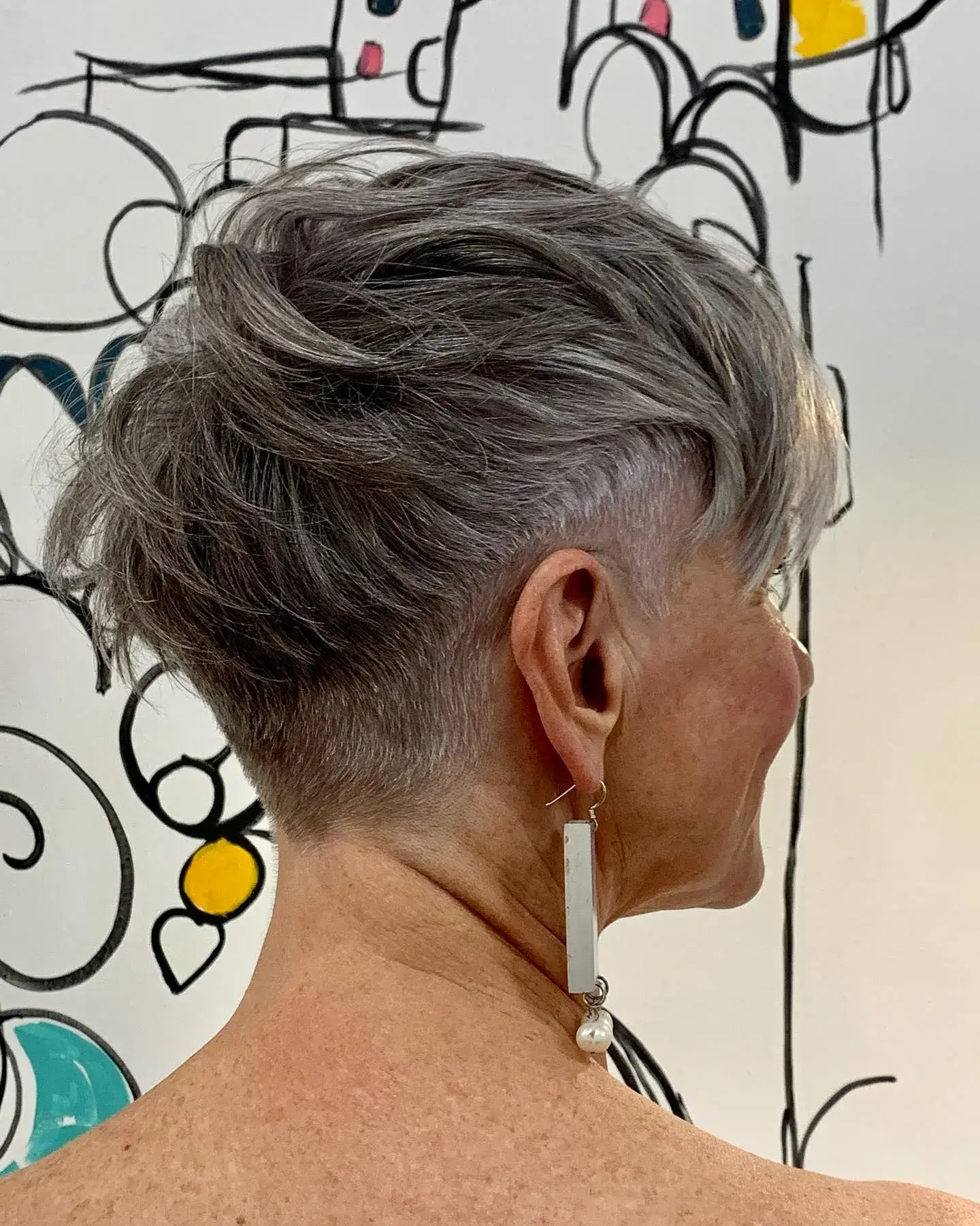 Edgy Silver Undercut Pixie