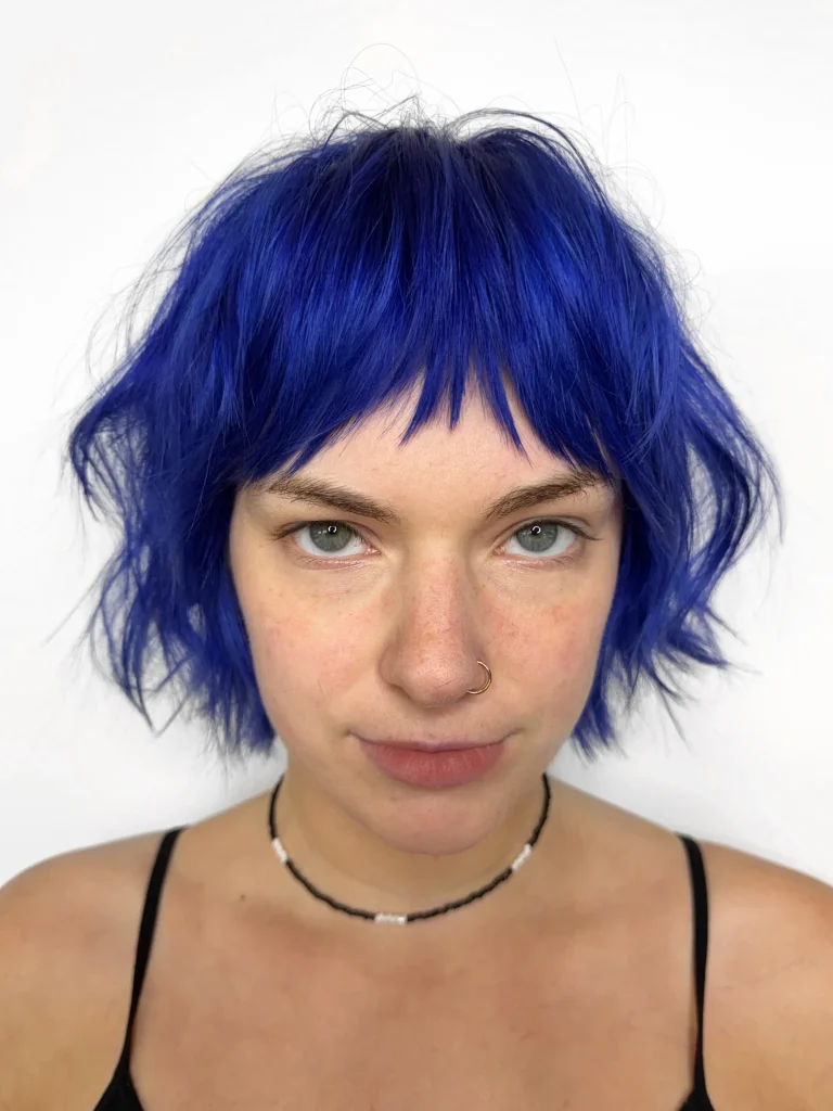Electric Blue Shaggy Bob