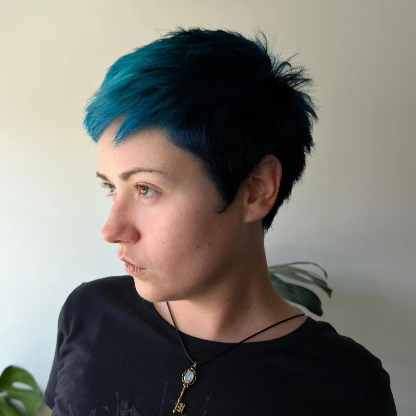 Electric Blue Tapered Pixie