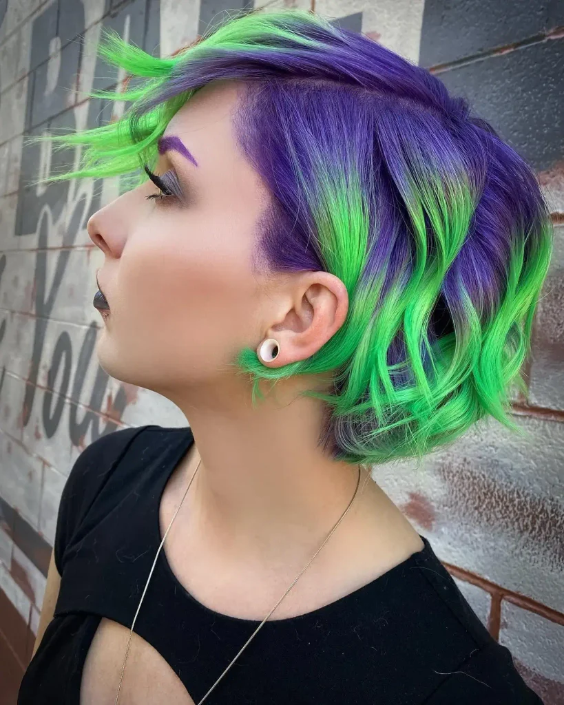 Electric Green Purple Bob