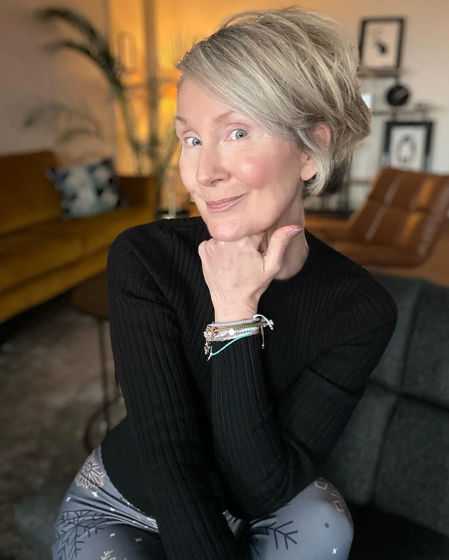 Elegant Silver Swept Back Bob