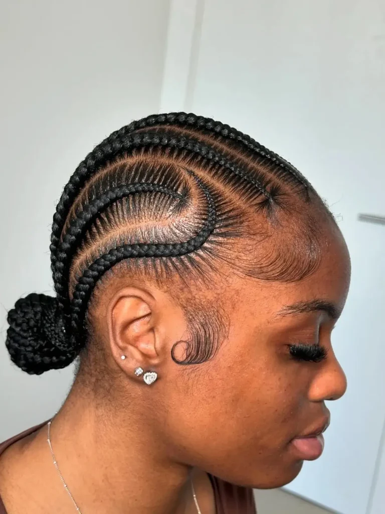 Elegant Swirl Cornrow Bun