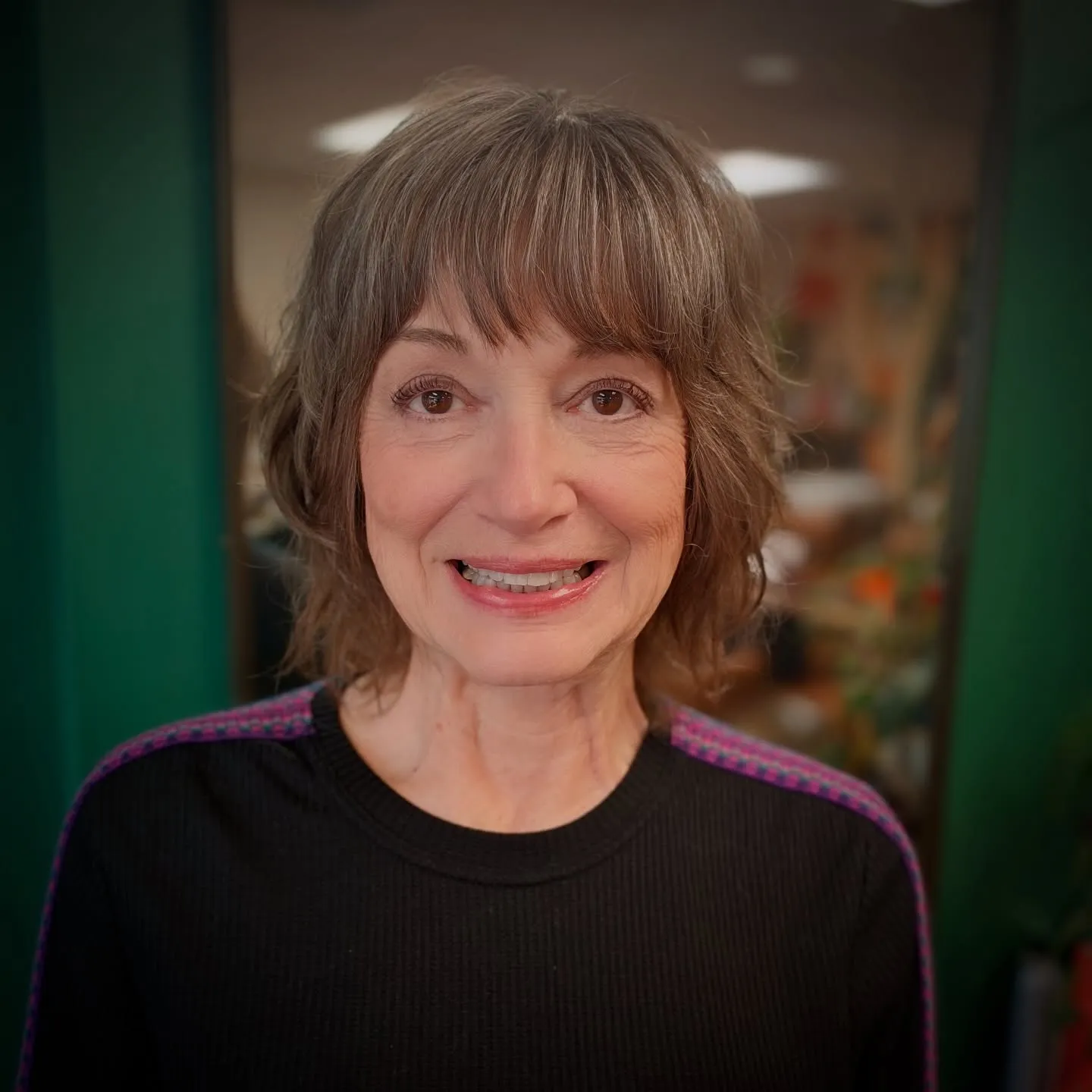 Feathered Brunette Bob Bangs