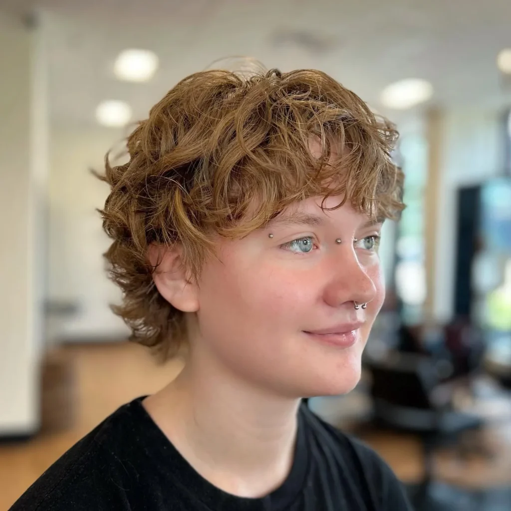 Feathered Soft Curl Pixie Cut