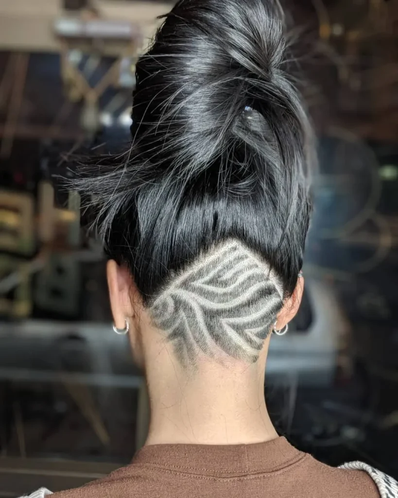 Feathered Swirl Nape Undercut