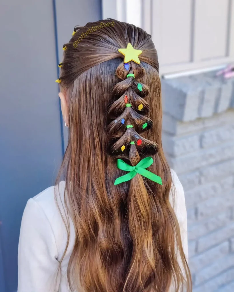 Festive Tree Half Updo