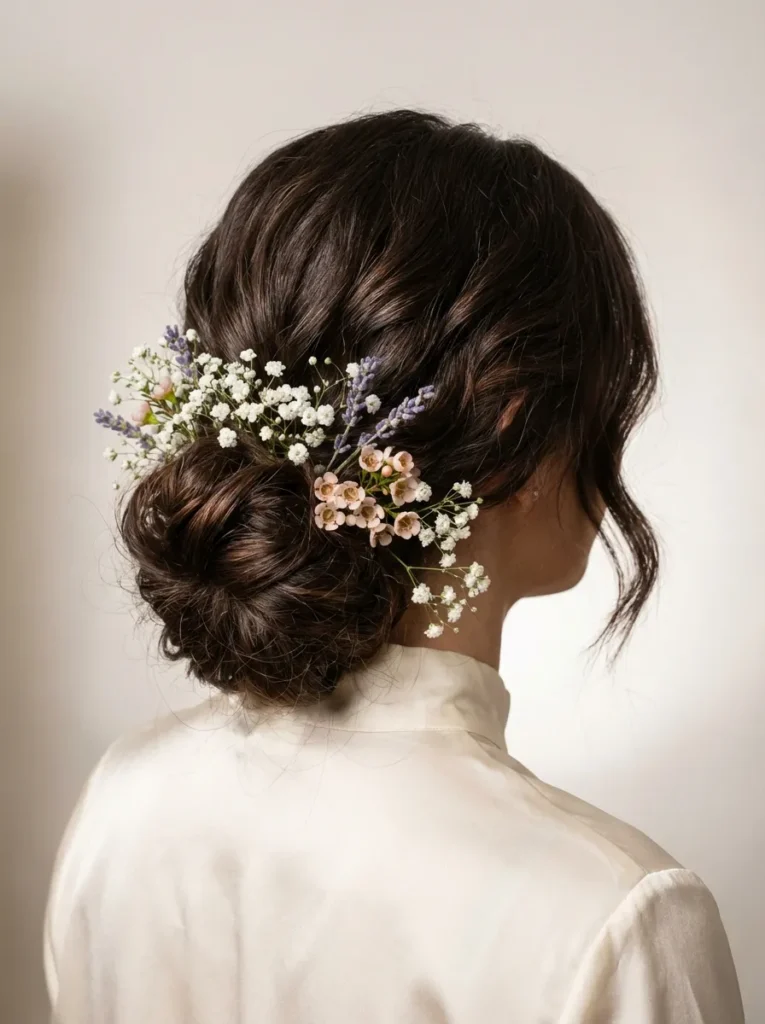Floating Floral Halo Bun
