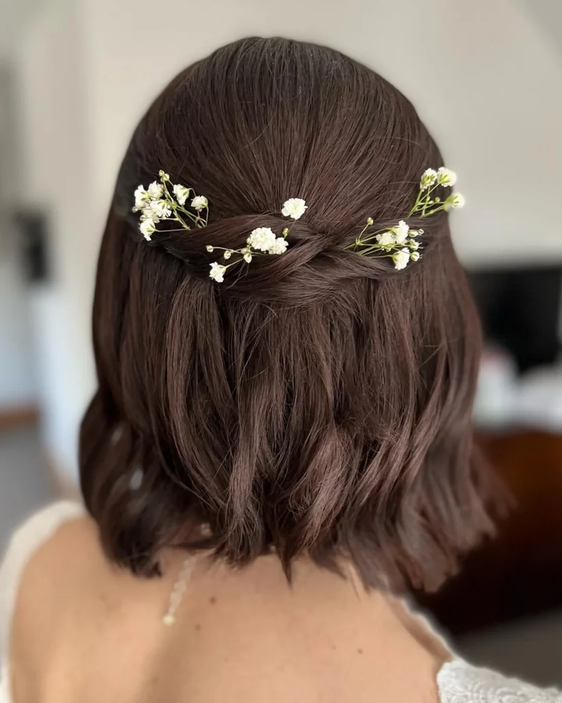 Floral Half-Up Twist Style