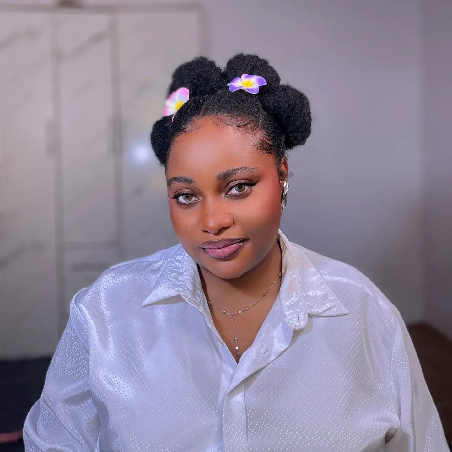 Floral Natural Space Buns