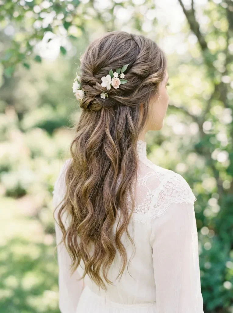 Floral Twist Half Up