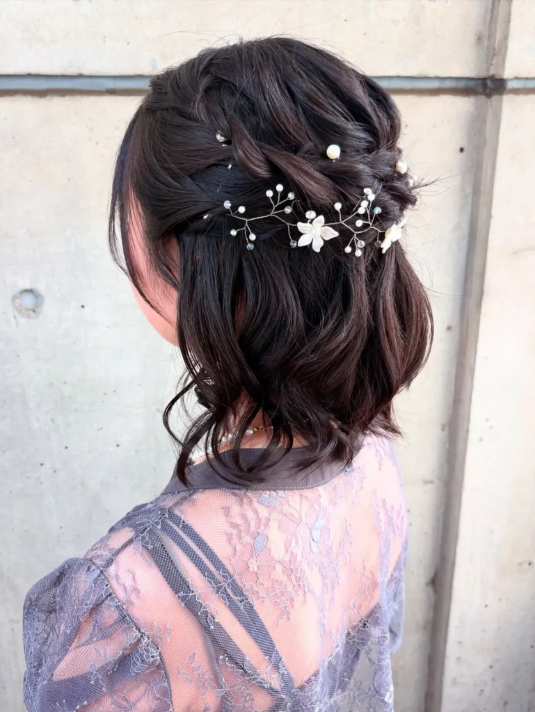 Floral Twisted Half-Up Updo
