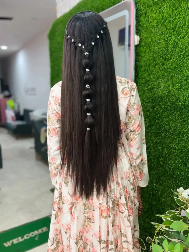 Flower Pin Bubble Braid