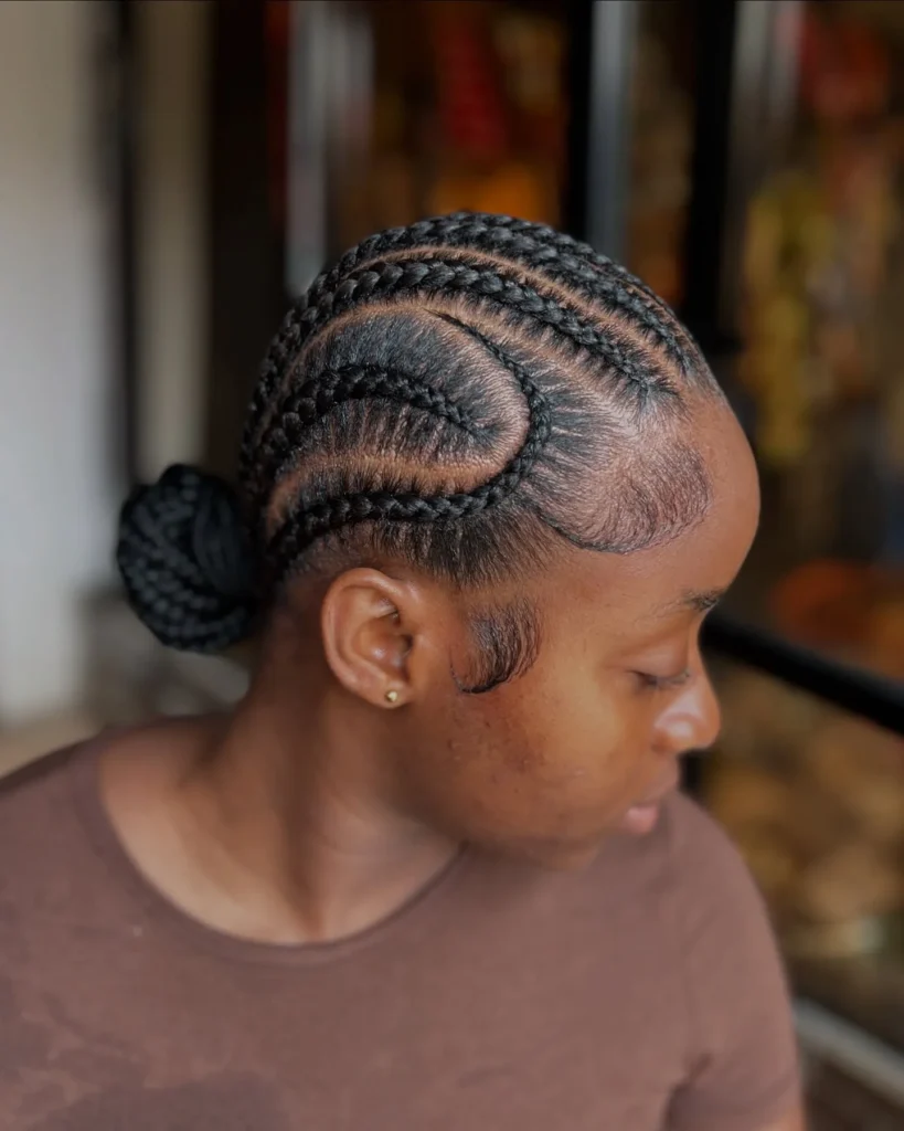 Fluid Wave Cornrow Bun