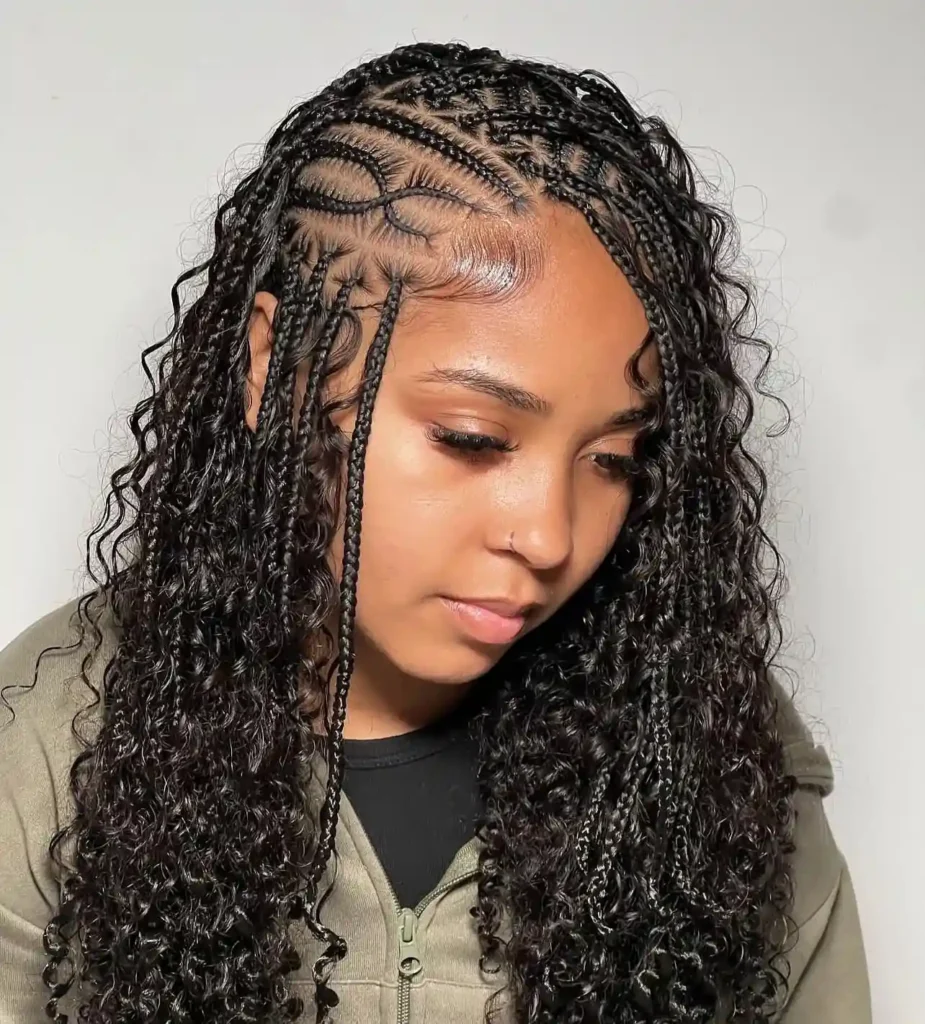 Fulani Style Curly Cornrows