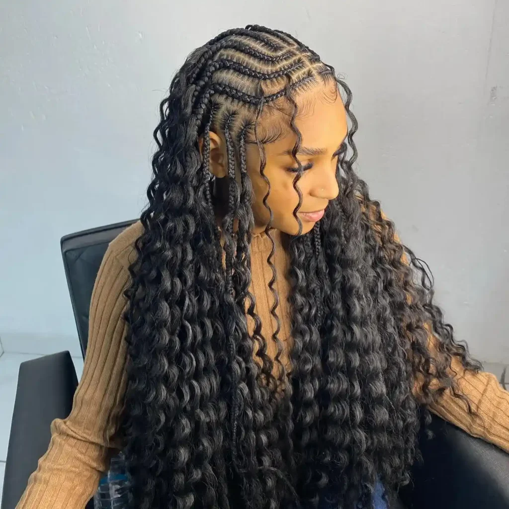 Geometric Side Fulani Braids