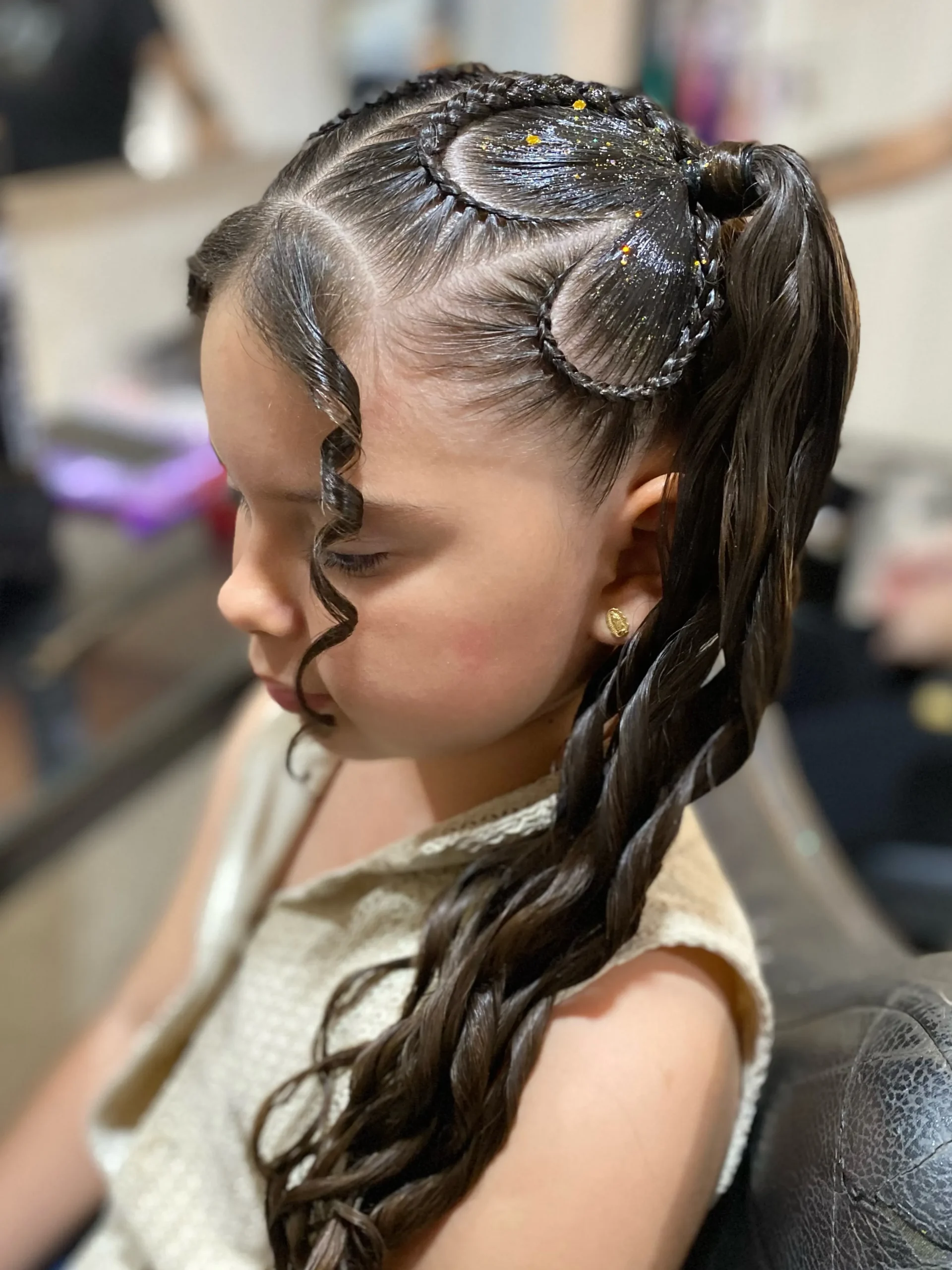 Glittered Braided Ponytail