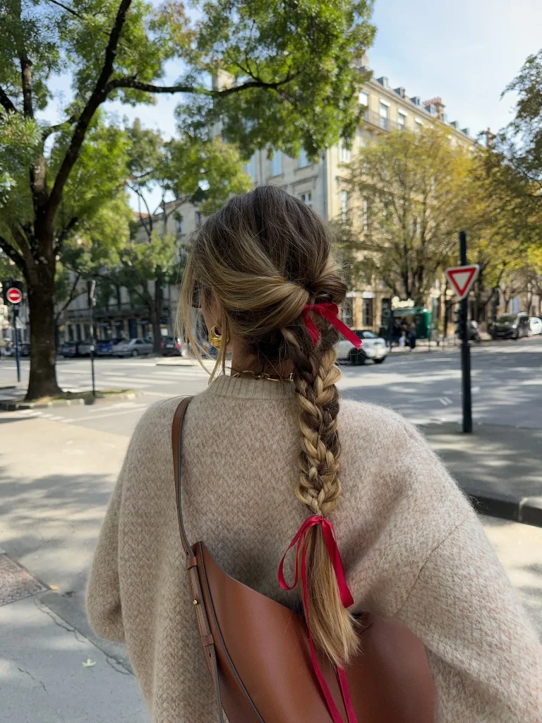 Glossy Fall Half-Up Waves