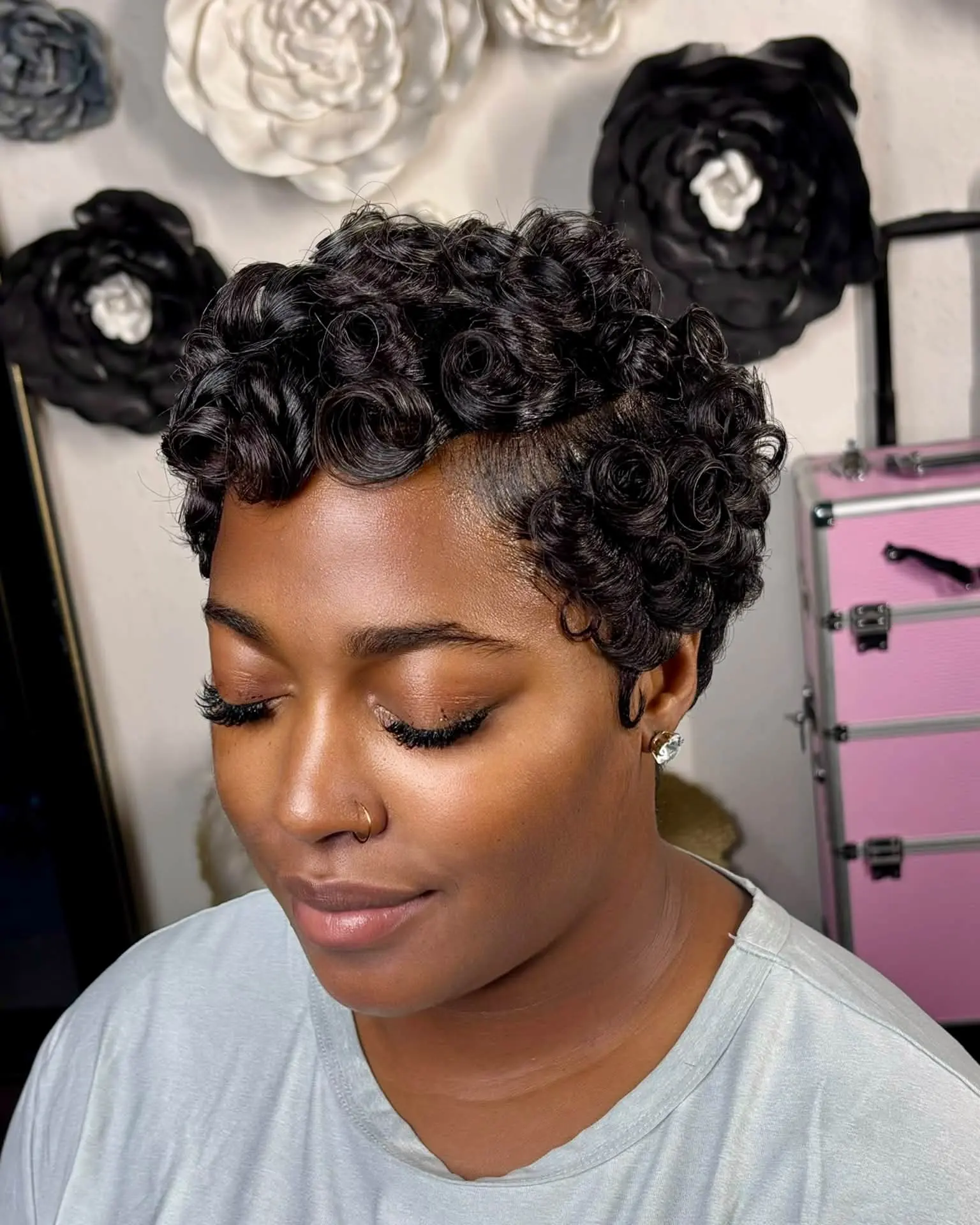 Glossy Sculpted Curl Pixie
