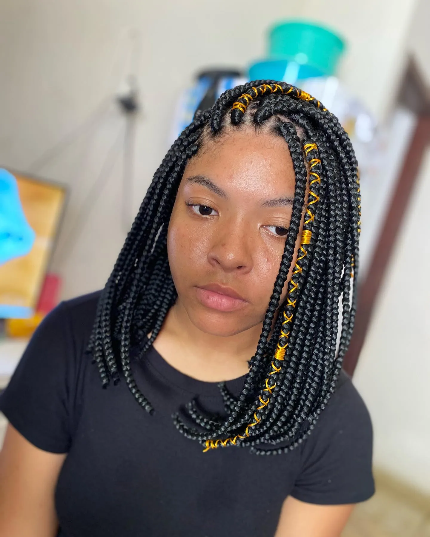 Gold Wrapped Box Braids