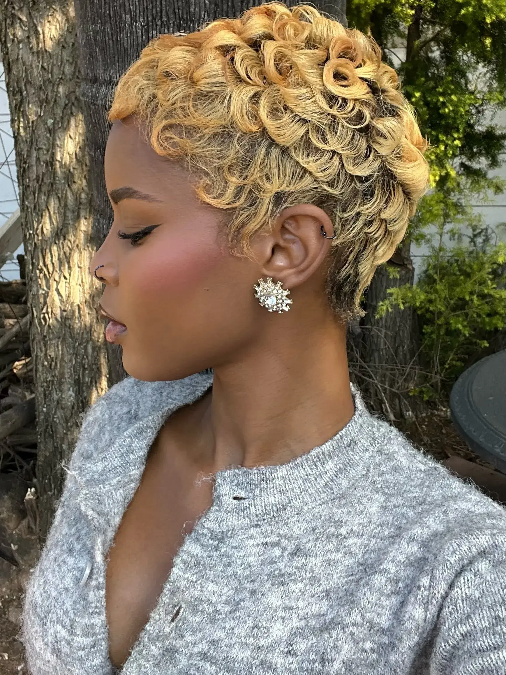 Golden Blonde Sculpted Pixie