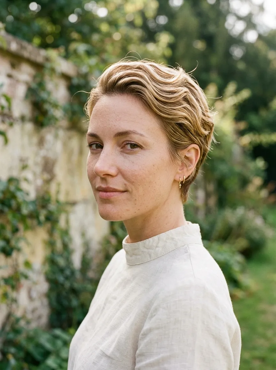Golden Blonde Slicked Back Waves