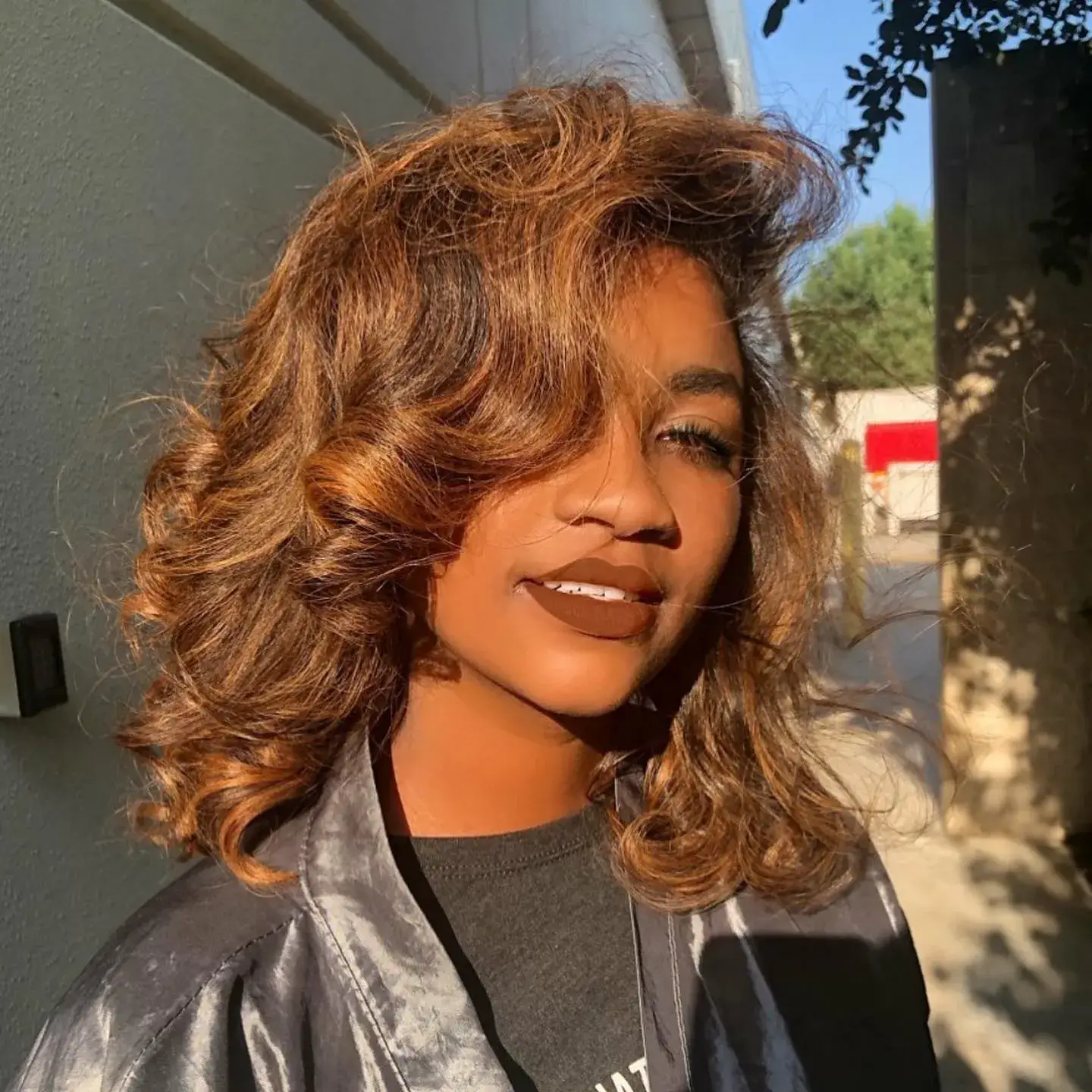 Golden Brown Voluminous Curls