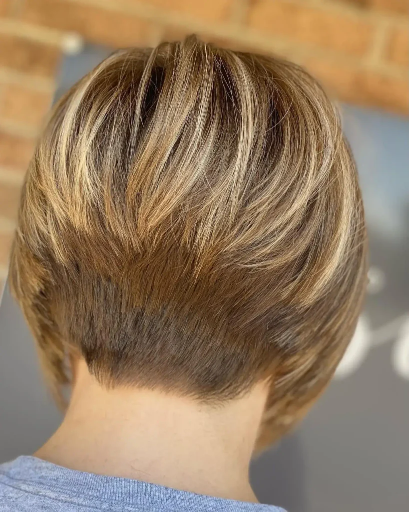 Golden Feathered Stacked Bob