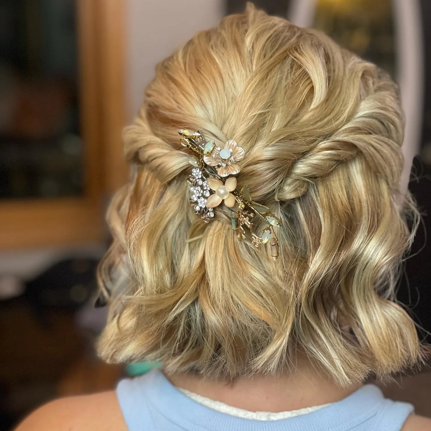 Golden Floral Twisted Bob