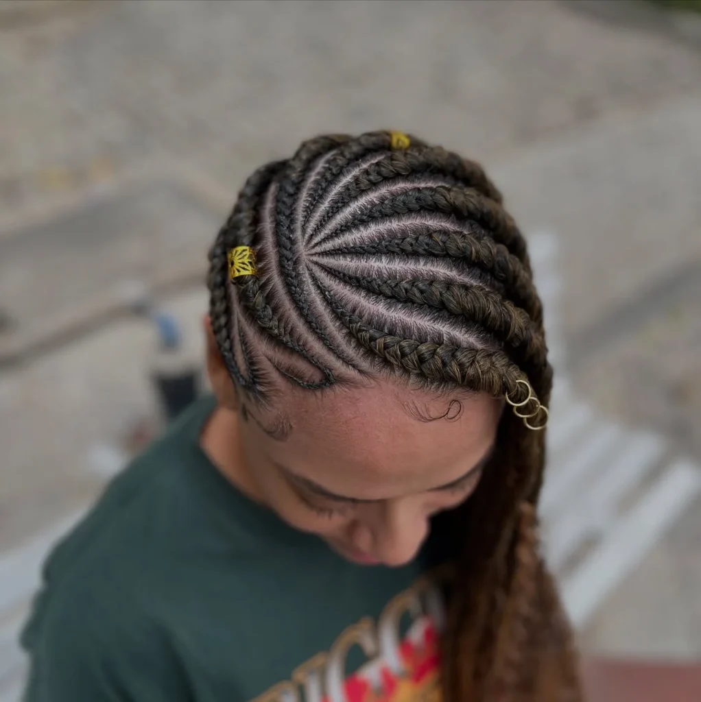 Golden Ringed Fulani Braids