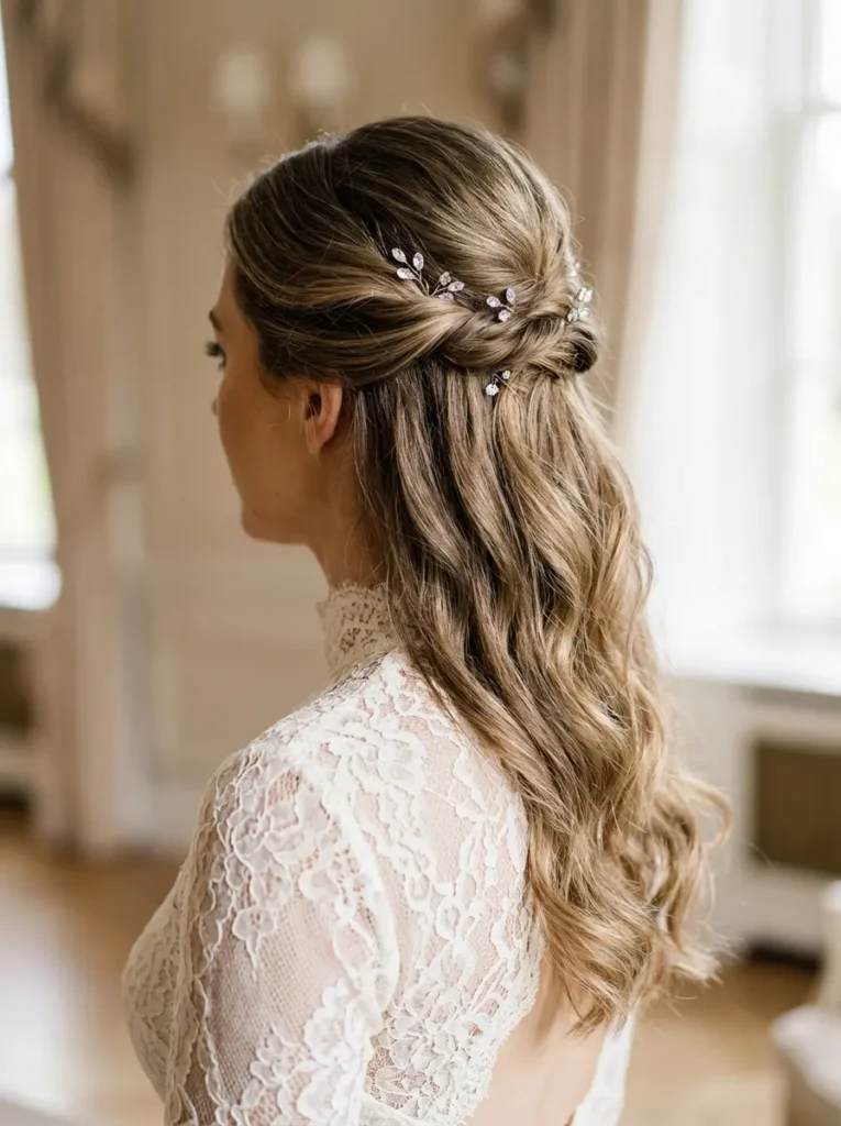 Half Up Crystal Pins