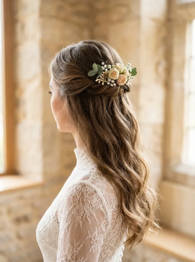 Half Up Floral Clip Frame