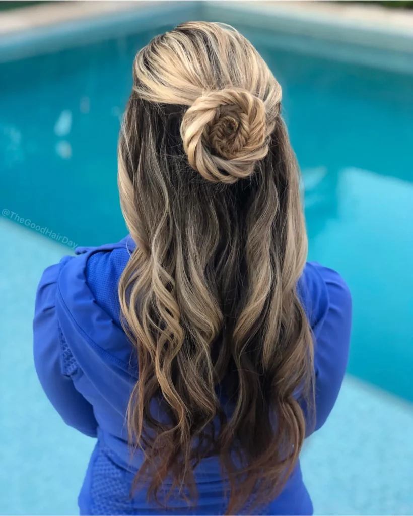 Half Up Rose Bun