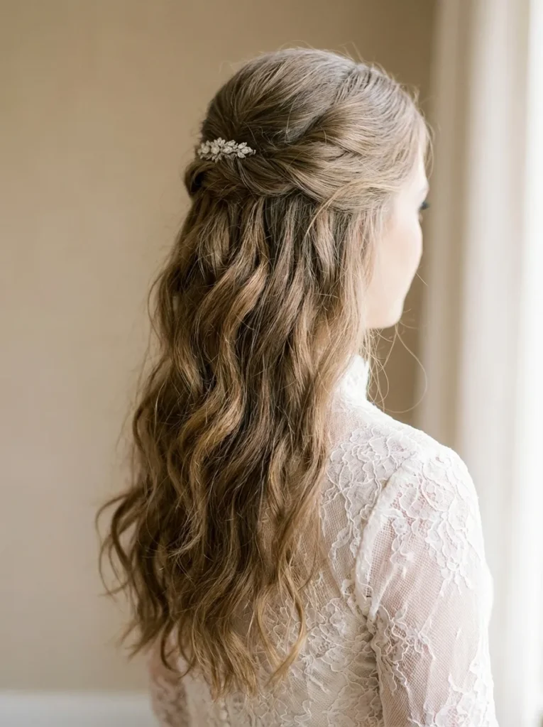 Half Up Textured Waves