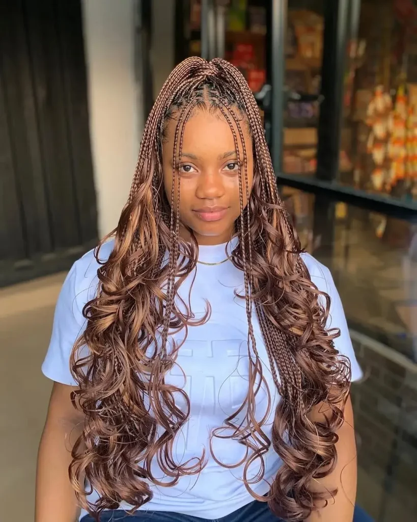 High Crown Curl Braids