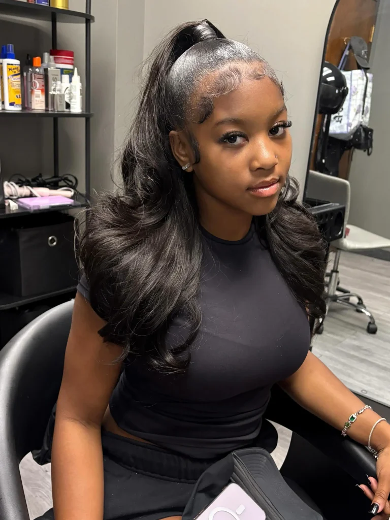 High Curled Ponytail
