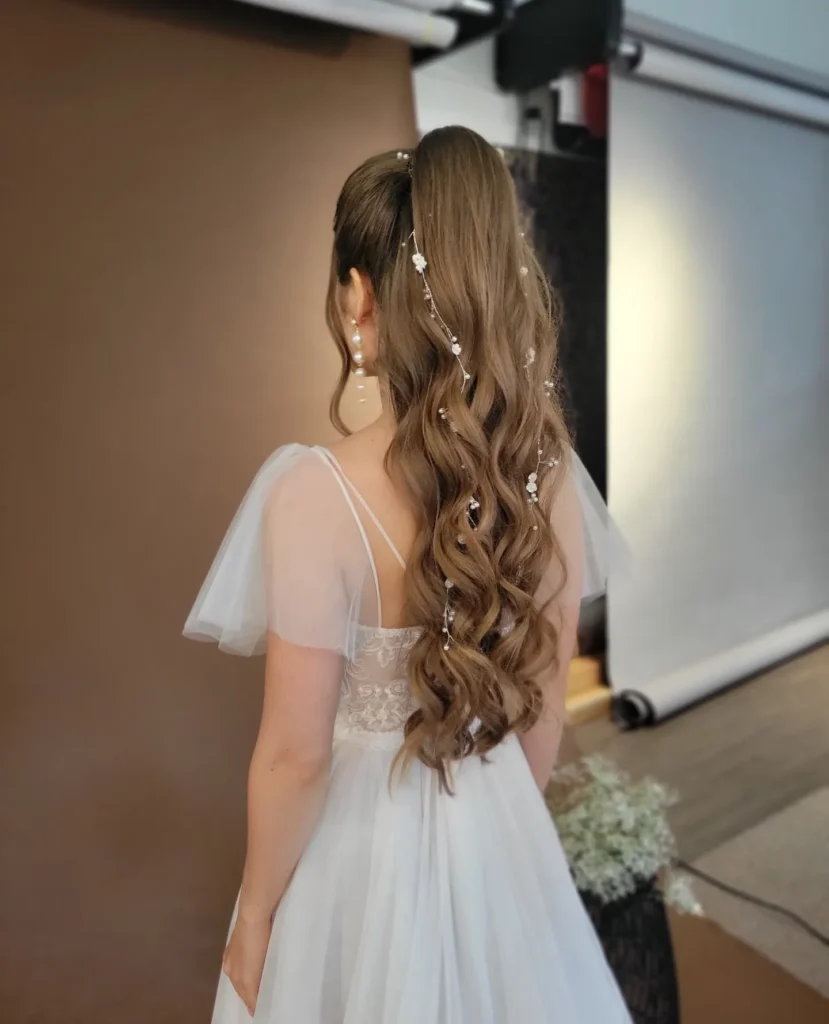 High pony embellished strands