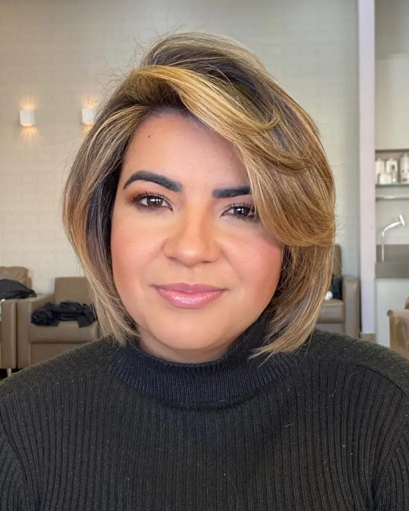 Honey Blonde Angled Bob